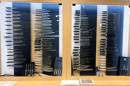 Knives display at SourceOne Marketing